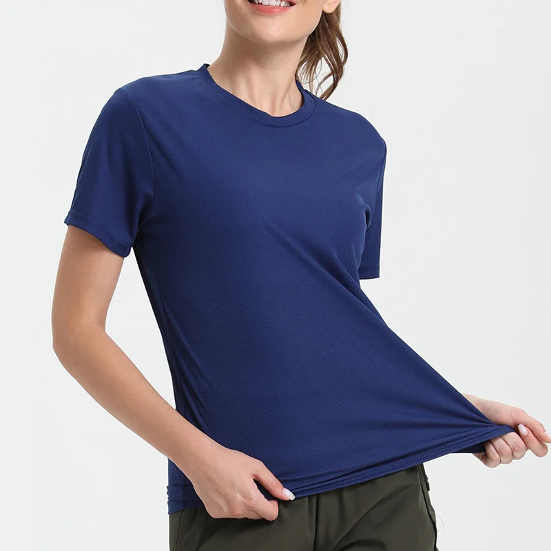 Women'S Solid Color Ultralight Quick Dry Sport T-Shirt,Breathable Lightweight ,Running Gym Compression Shirt