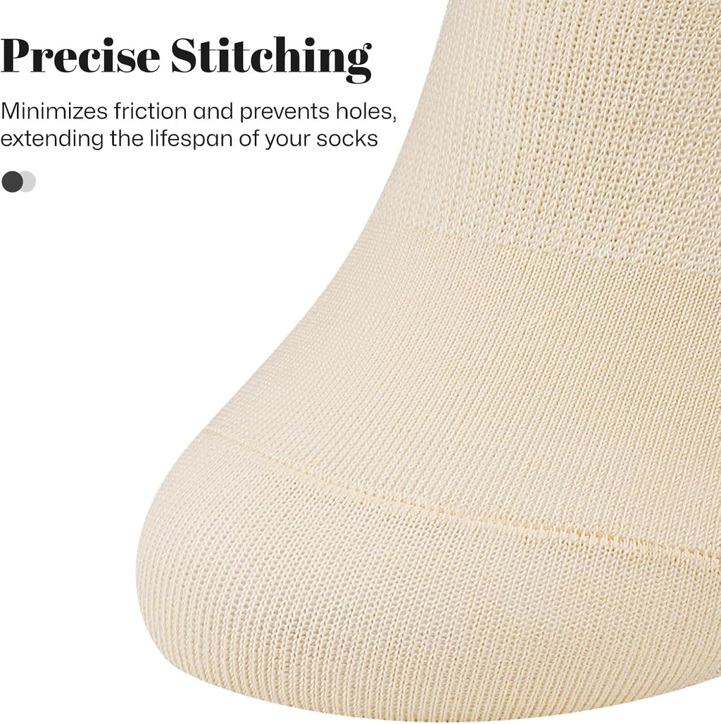 No Show Socks Women Low Cut Ankle Socks Non Slip 4/8 Pairs | Thin Flat Boat Line Short Socks with Silicone Heel Grips, Breathable Combed Cotton, Invisible Socks,Size 5-14