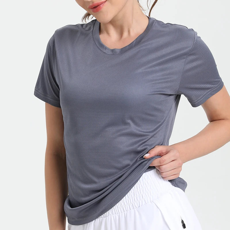 Women'S Solid Color Ultralight Quick Dry Sport T-Shirt,Breathable Lightweight ,Running Gym Compression Shirt