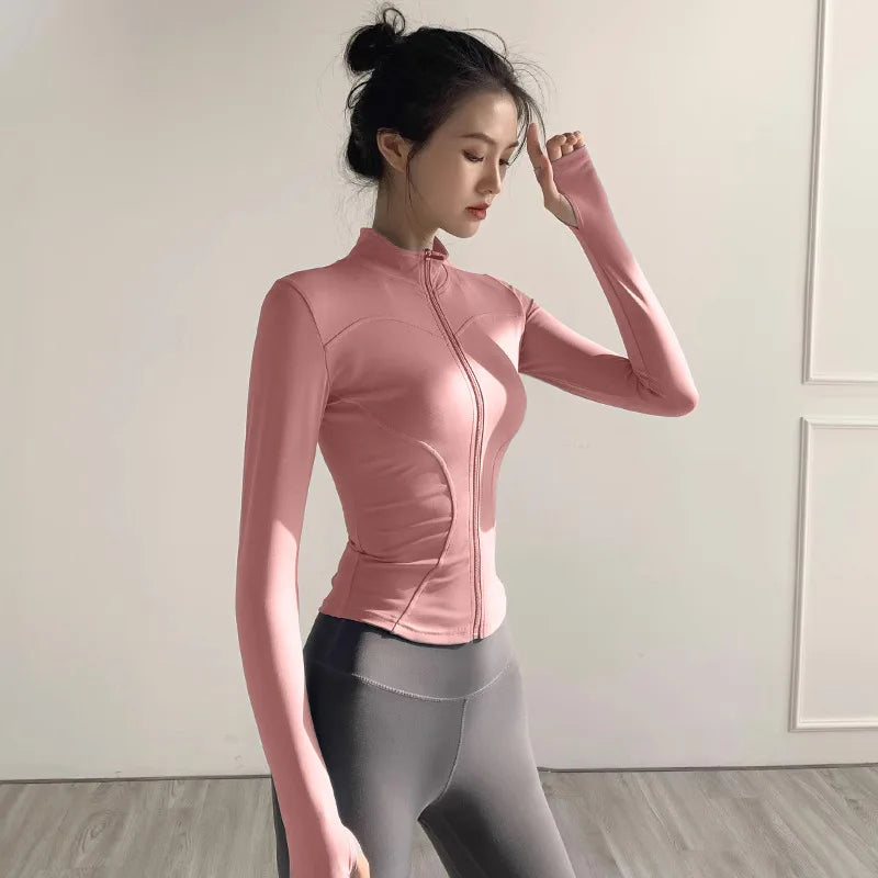 Women'S Jacket Quick-Drying Sun Protection Sport Coat Women'S Tight Yoga Wear Long Sleeve Cardigan Running Fitness Jacket Zipper